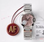 AF Factory 1:1 Copy Cartier Ballon Bleu 28MM Pink Dial Quartz Ladies Watch